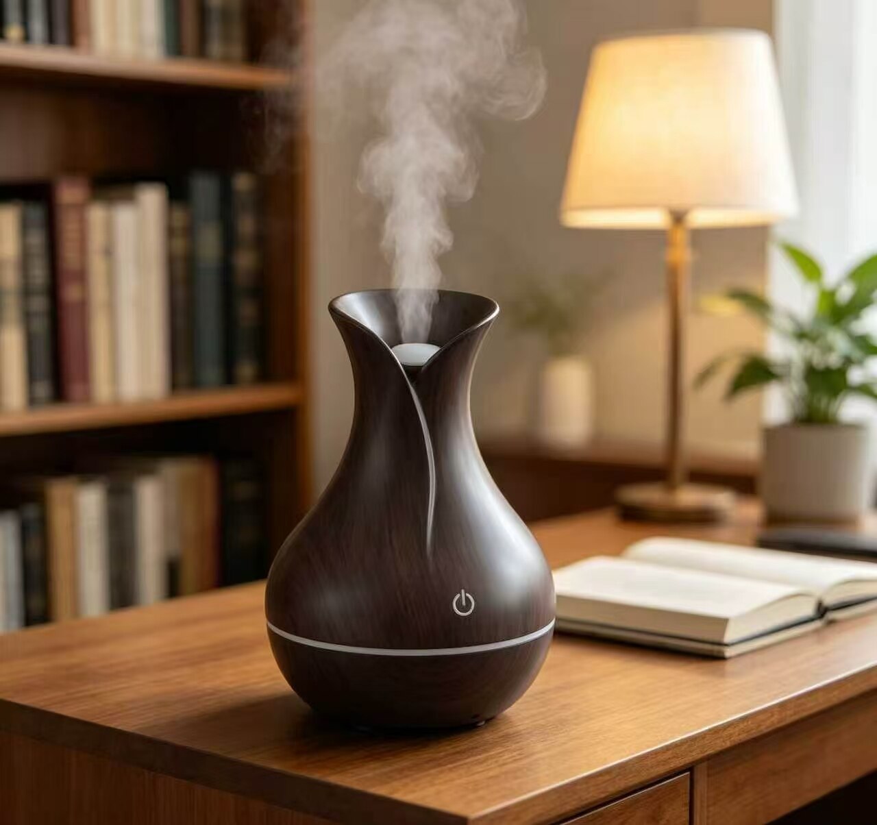 Wood Grain Flower Vase Humidifier 4