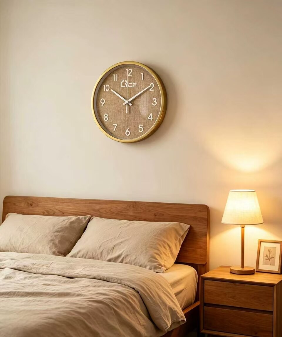 Warm-toned Linen Vintage Wall Clock 3