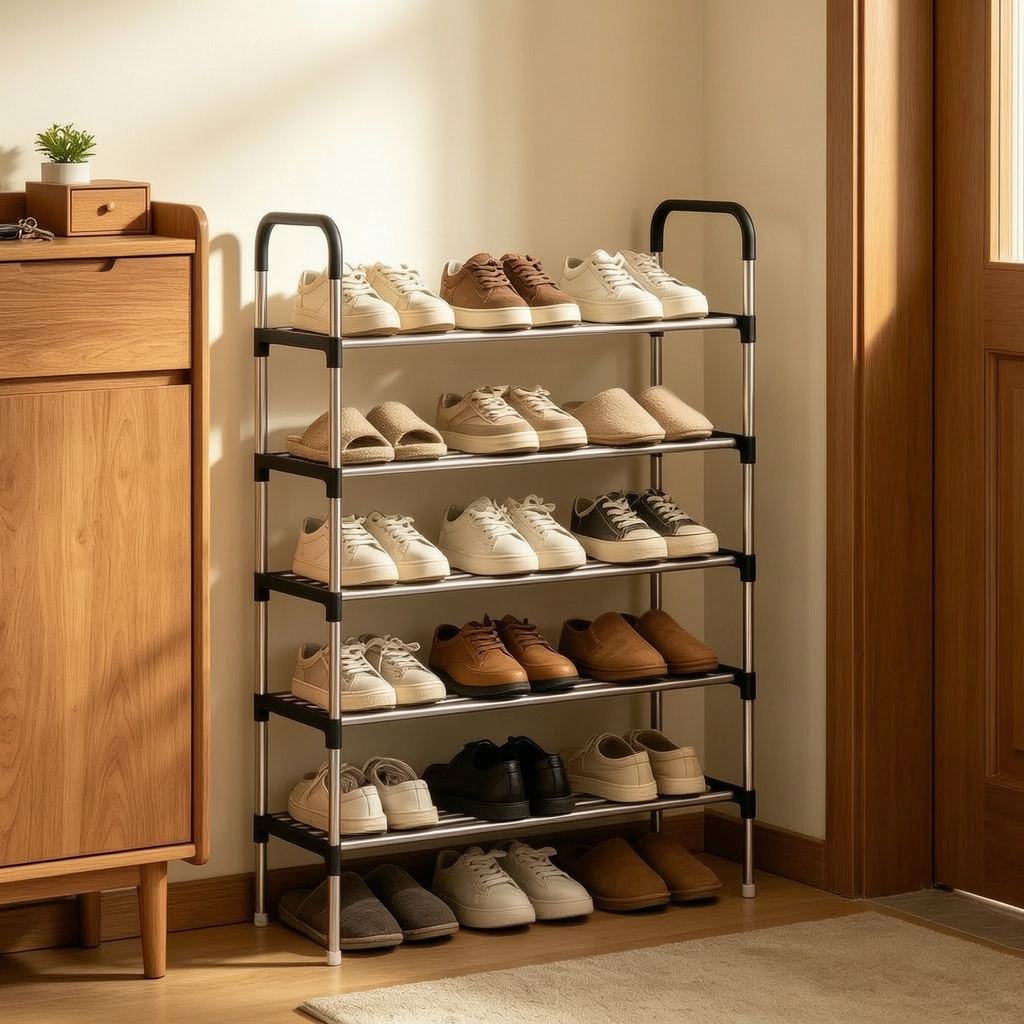 Heavy-Duty 5-Tier Steel Shoe Rack 2
