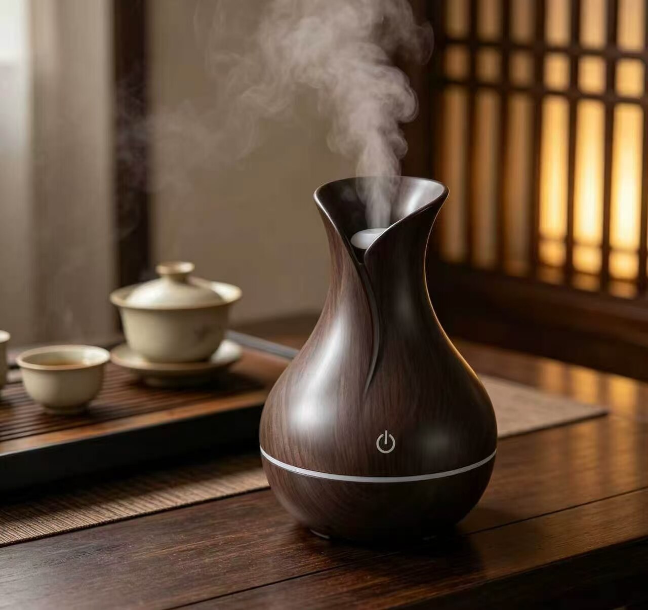 Wood Grain Flower Vase Humidifier 2