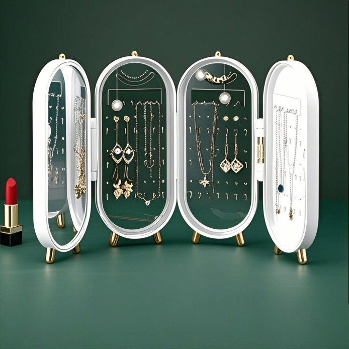 Pearlescent Oval Luxury Jewelry Box 4