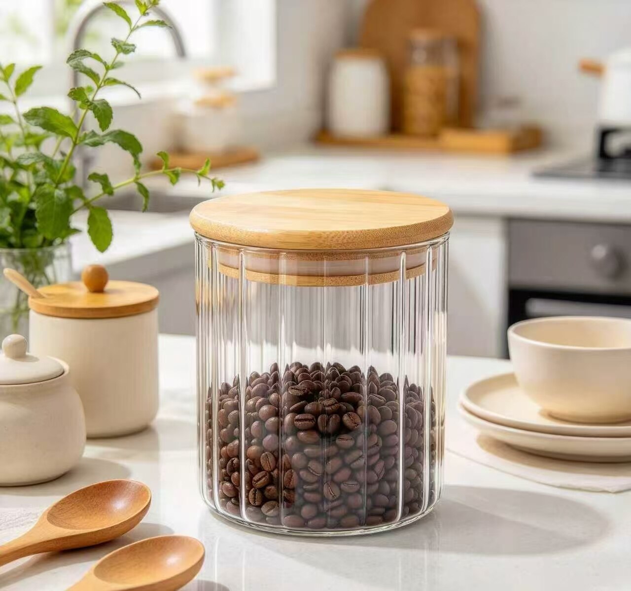 Waves Wood Sealed Jar 5