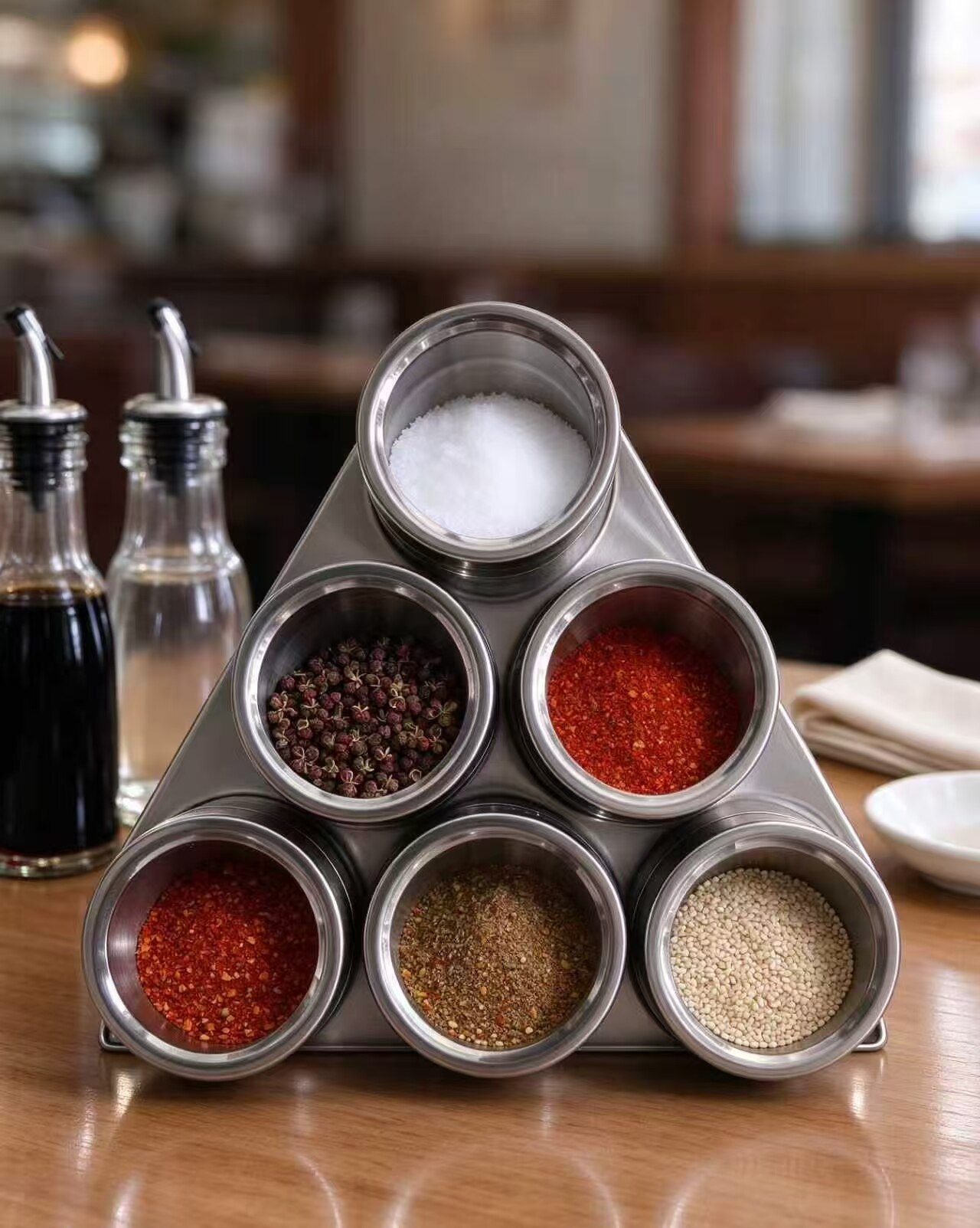 Silver Wing Hexagonal 6-Compartment Spice Jar Set 3