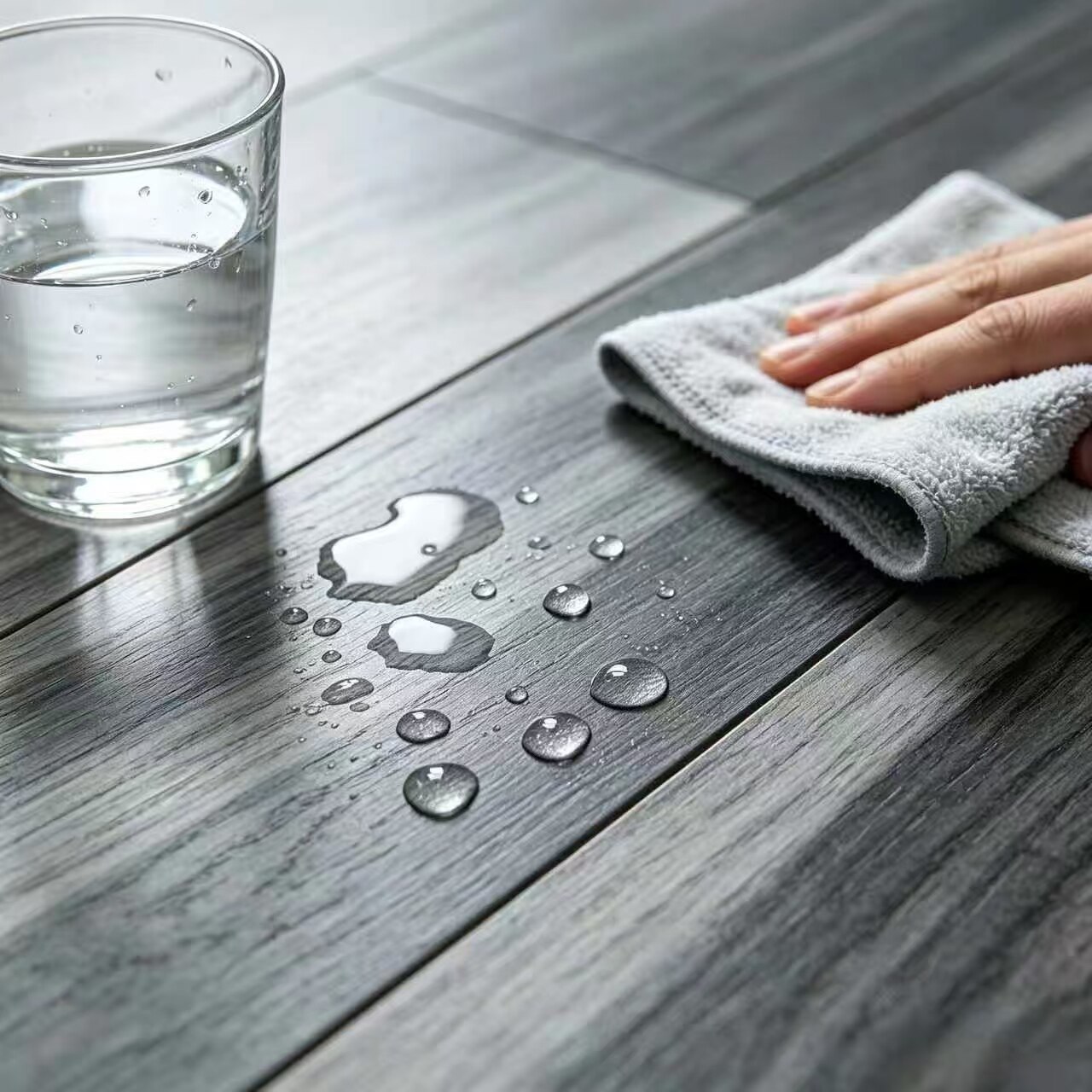 Gray-toned wood-grain floor tiles 3