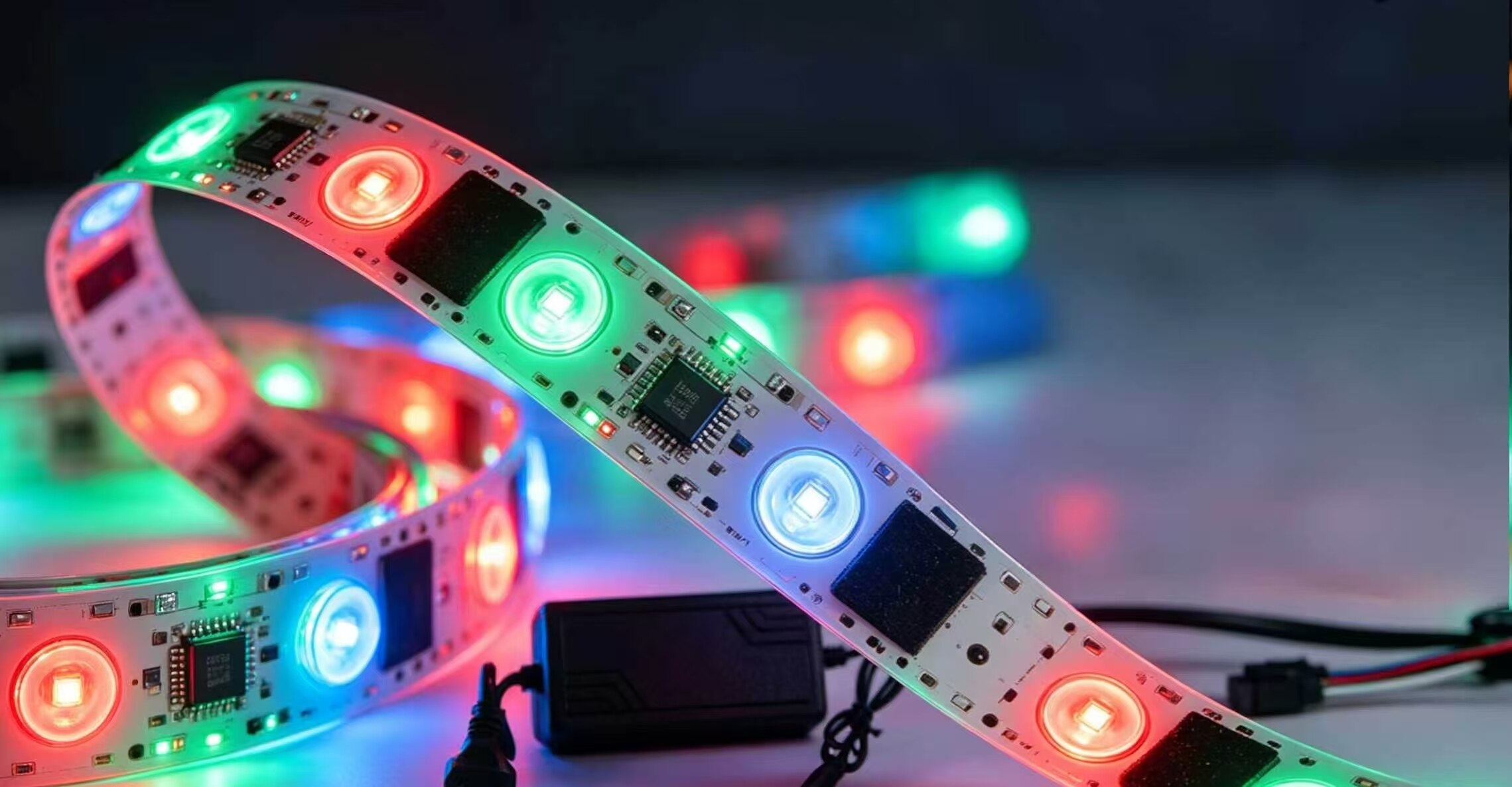 4 Color-Changing Plug-In LED Strip