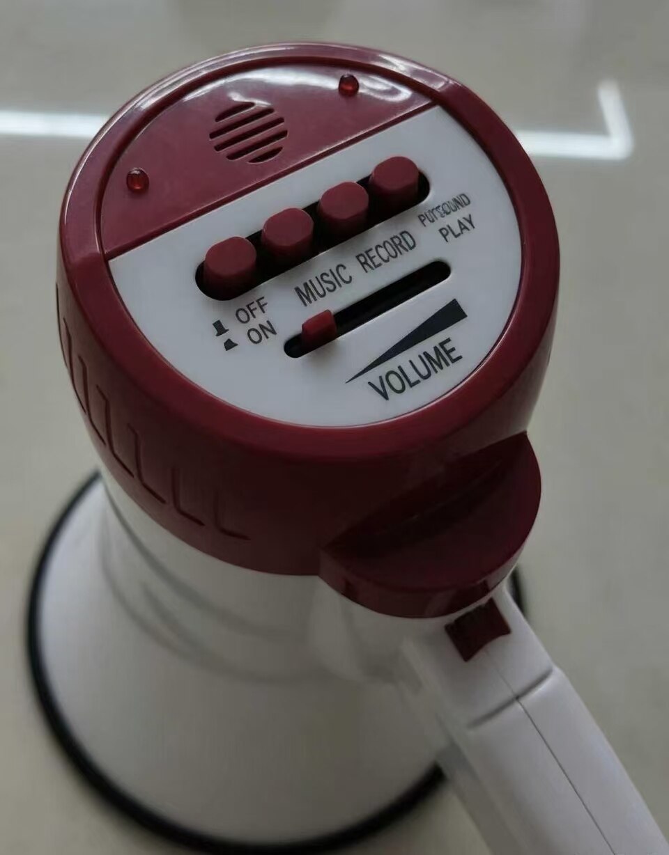 Bright Red and White Handheld Megaphone 5