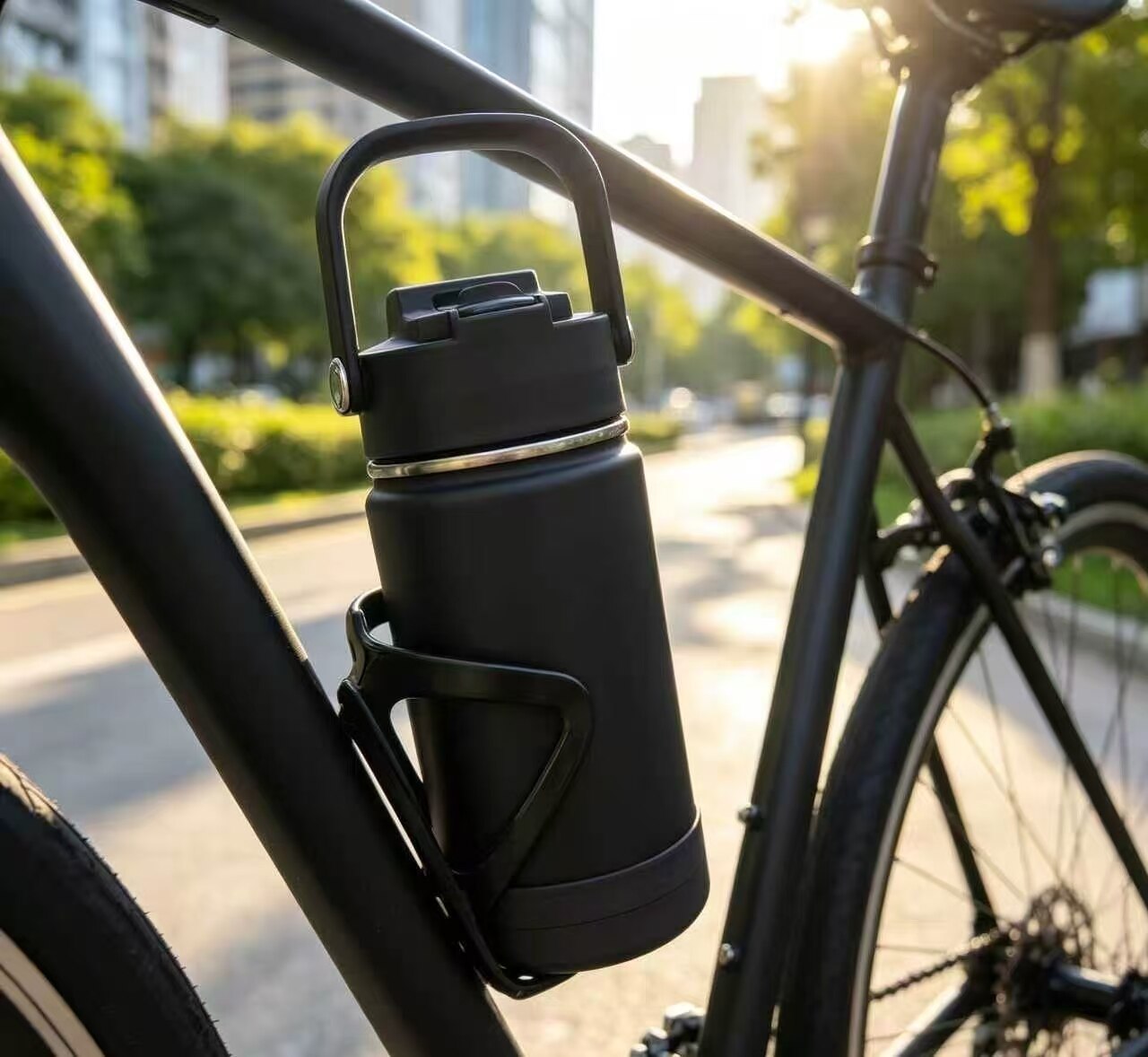 Matte Black Pop-Up Travel Mug 2