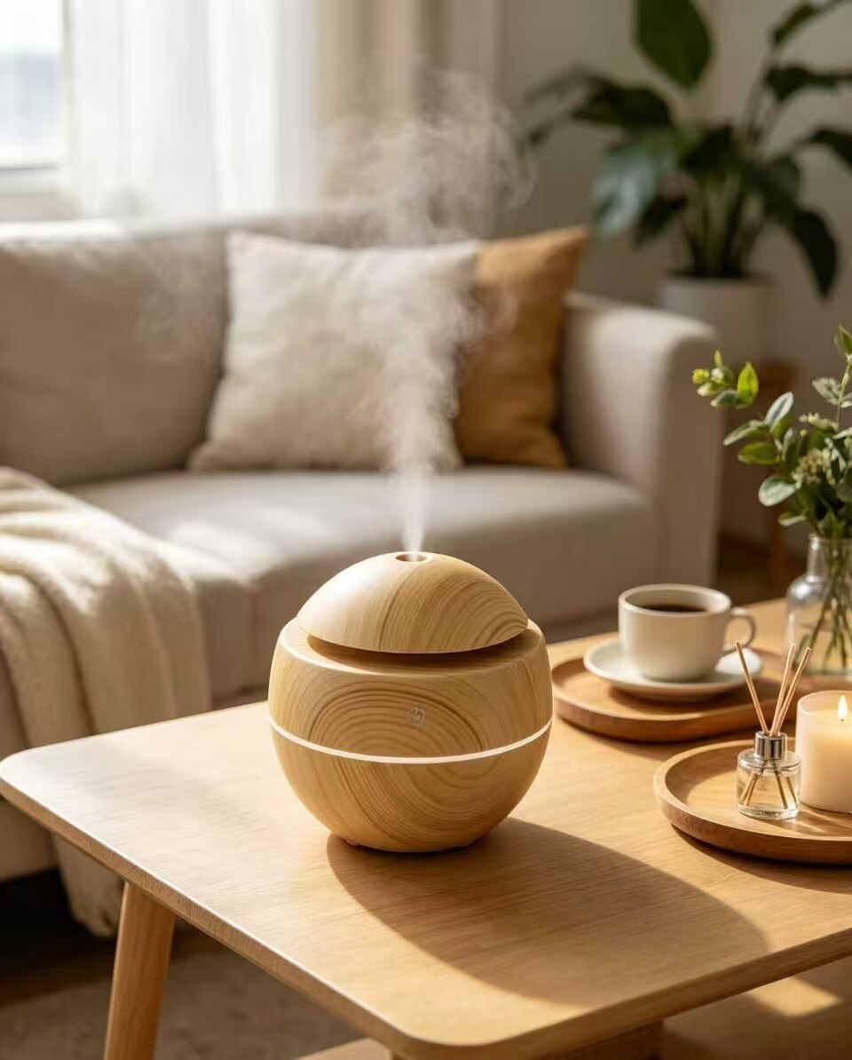 Wood Grain Ball Aroma Humidifier 2