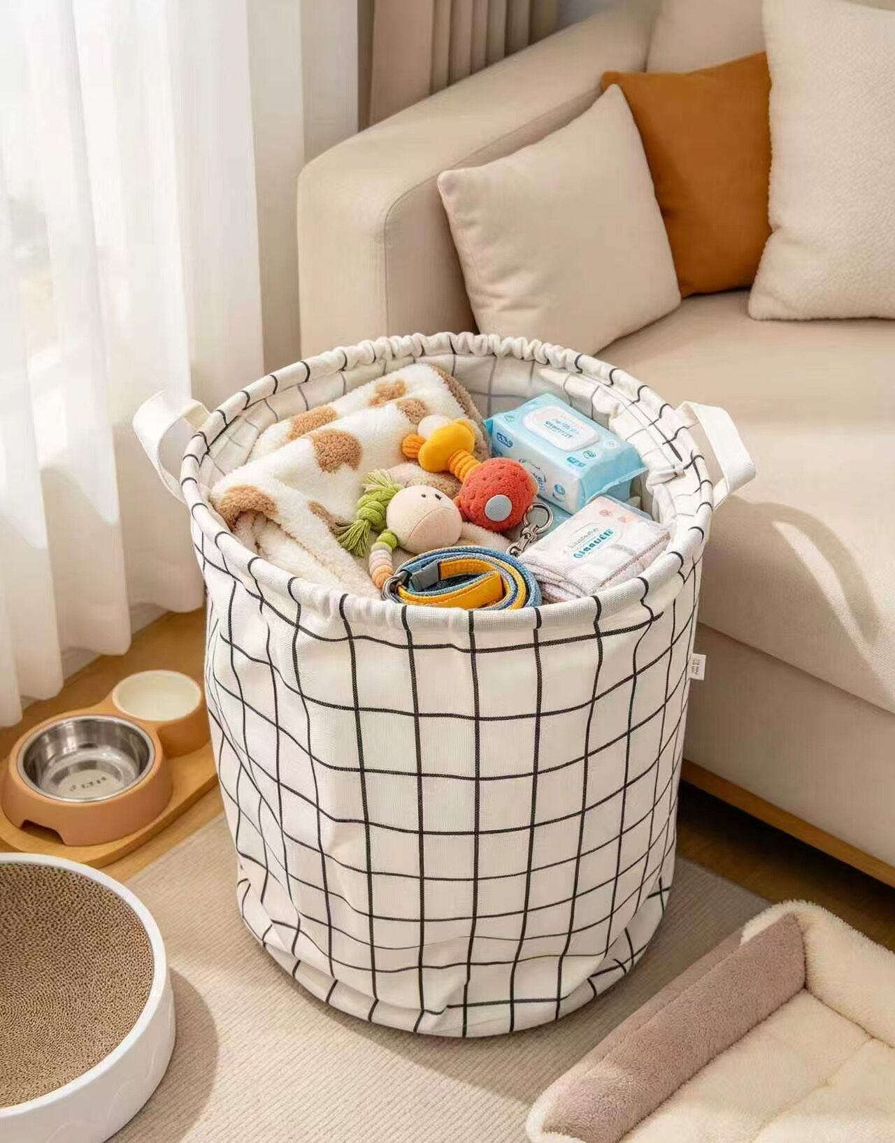 Black and White Vertical Storage Bin 4