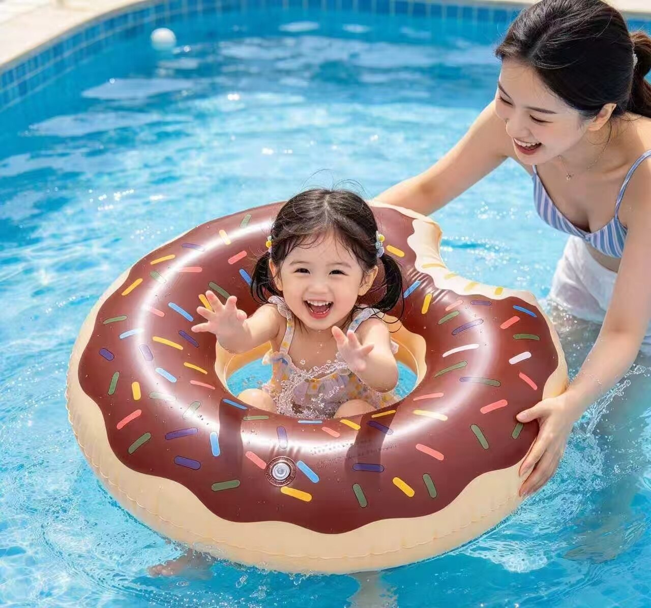 Qiaoxiang Candy Colorful Donut Swim Ring 4