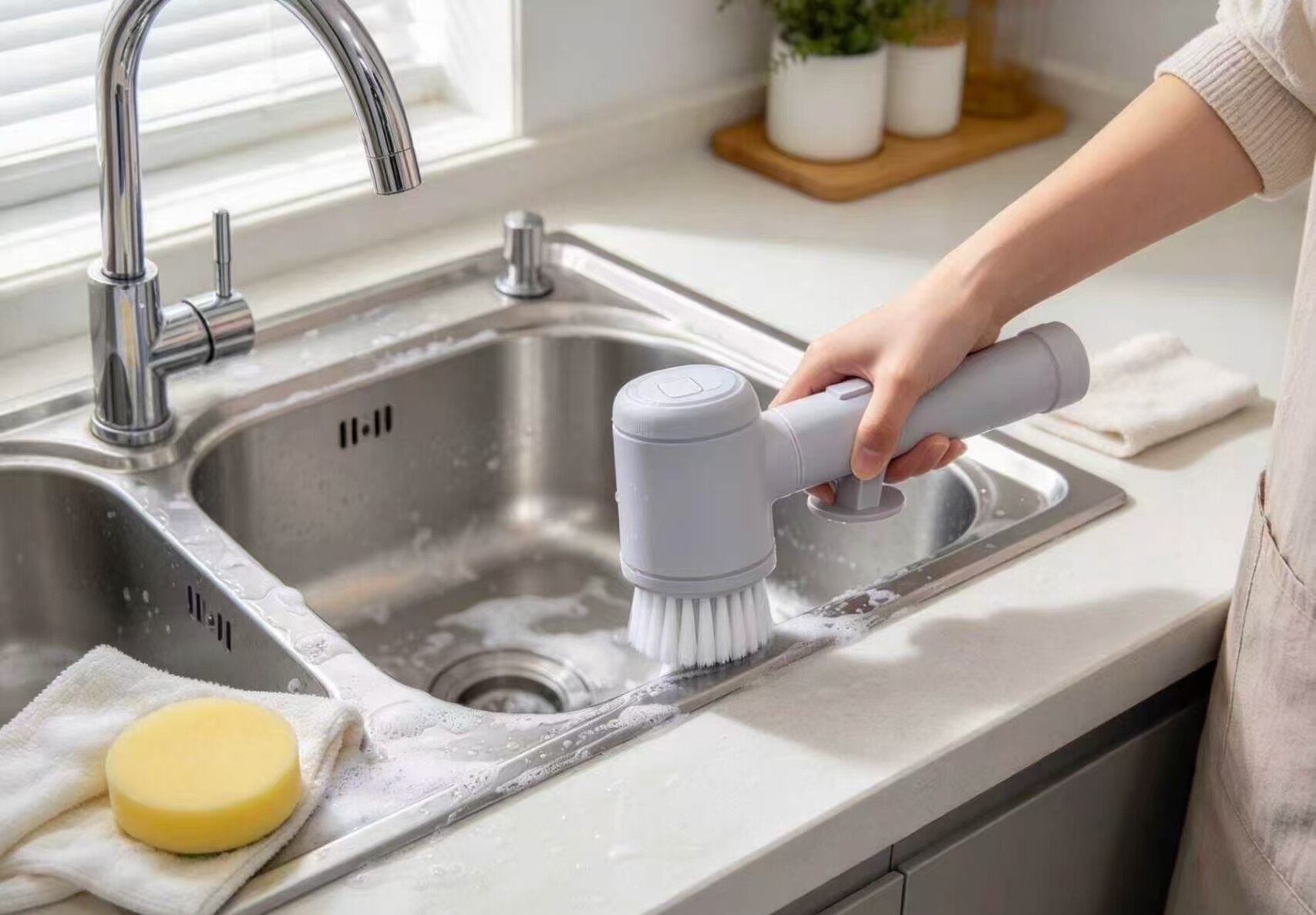 QiaoJie 5-in-1 Wireless Electric Brush 3