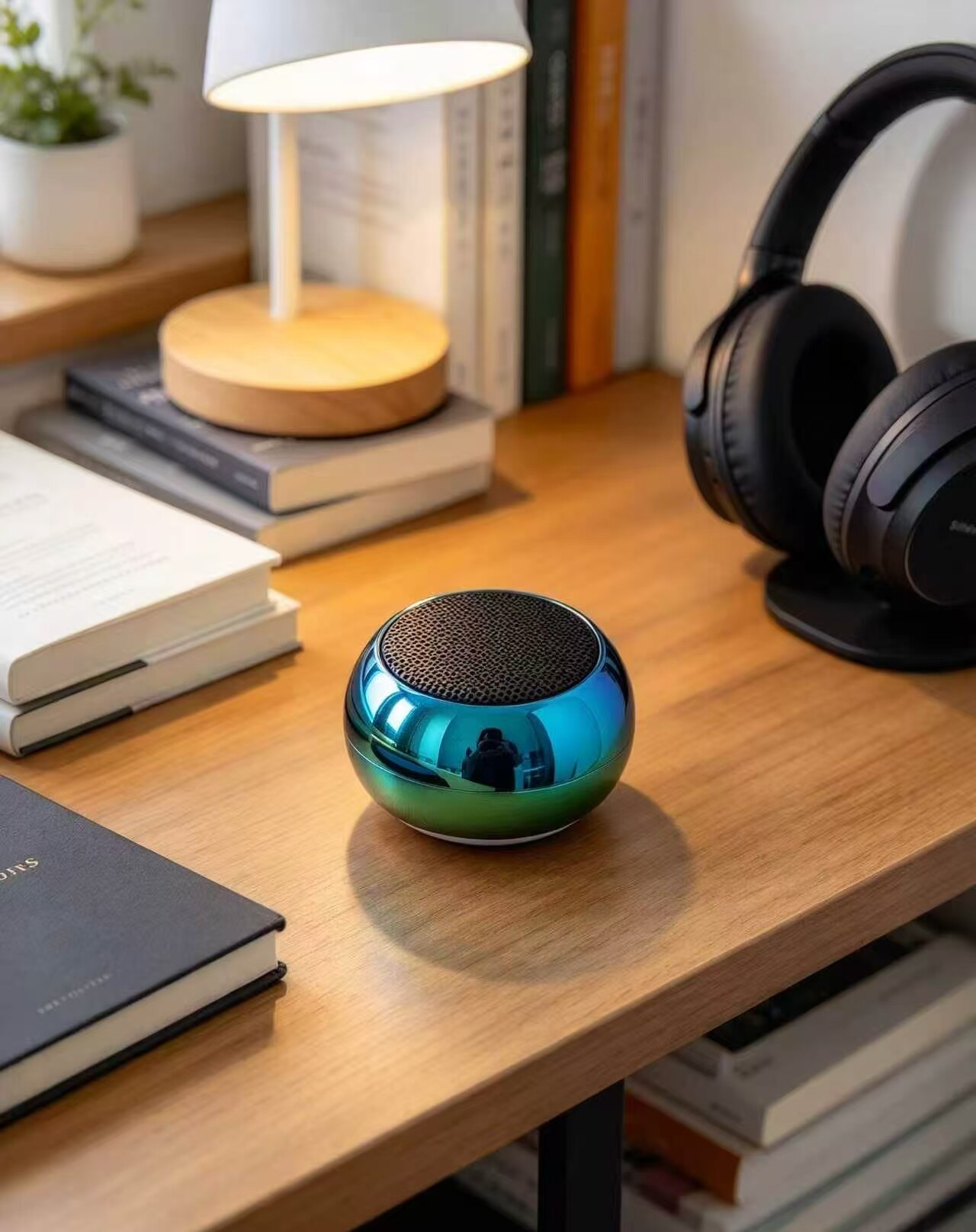 Iridescent Blue Mini Metal Speaker 2