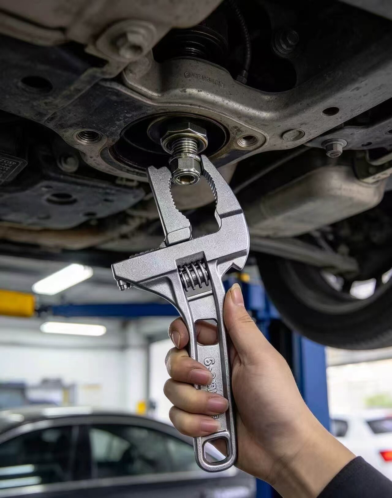 Spring-adjusting wrench with short handle 2