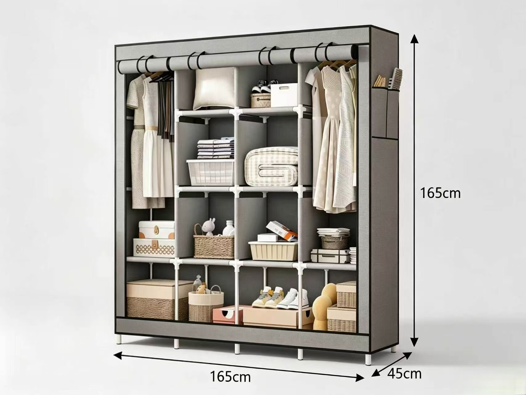 All-in-One 4-Section Dustproof Assembly Wardrobe 5