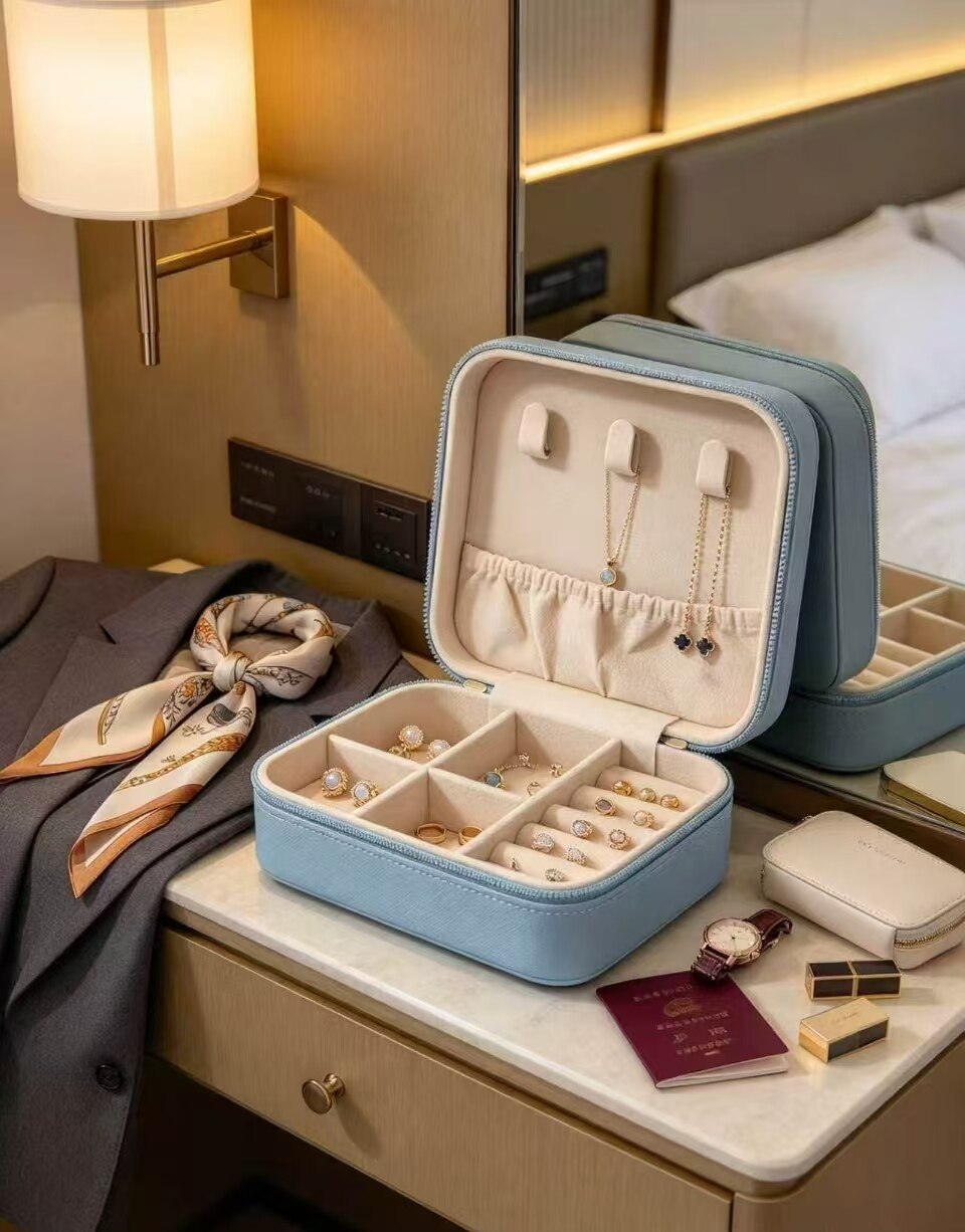 Sea Salt Blue Qiao Na Portable Jewelry Case 2