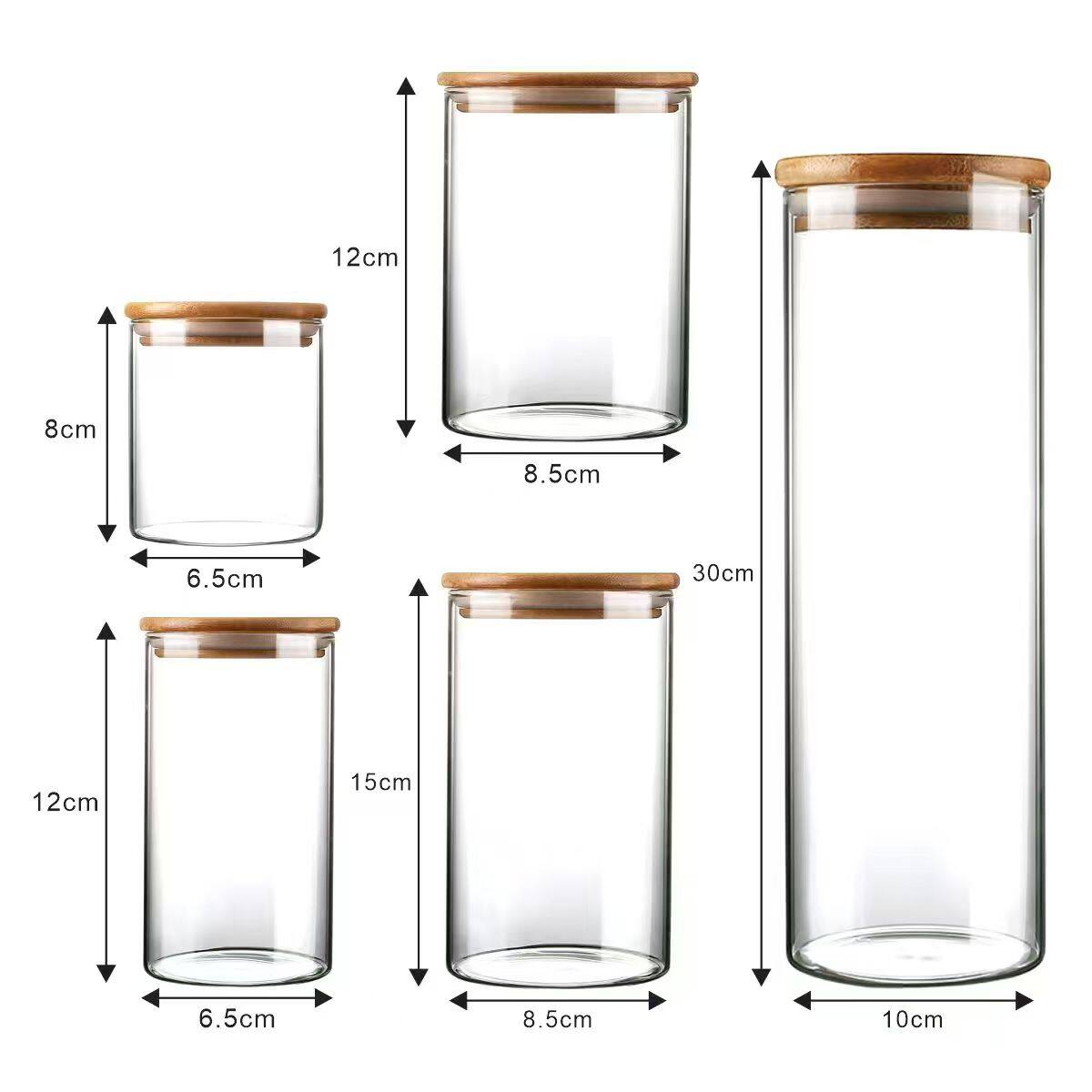 Serene Natural Wood 5-Piece Storage Jar Set 5