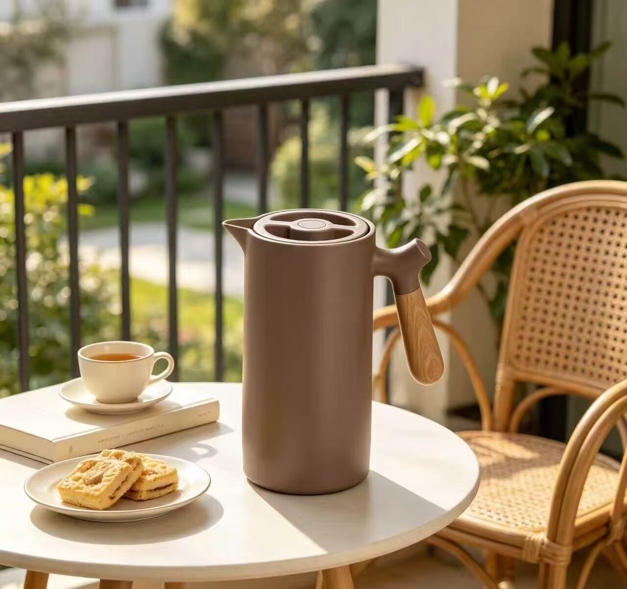 Alcohol Coffee Wooden Handle Thermos 2