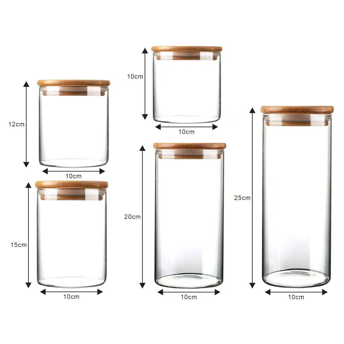 All-in-One Multi-Compartment Wooden Lid Glass Jar Set 13 Pieces 5