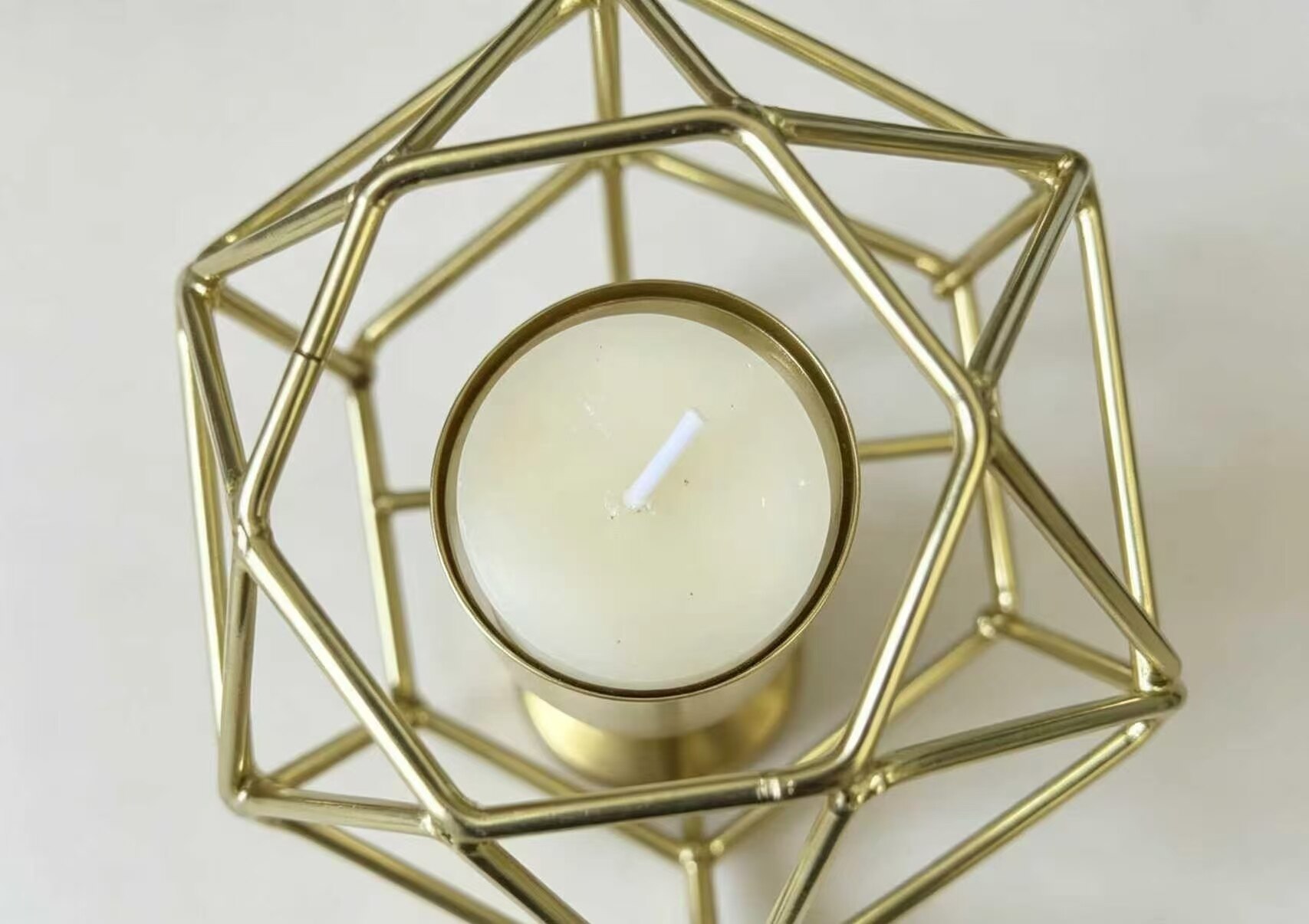 Gold Plated Diamond-Quilted Candlestick Holder 5