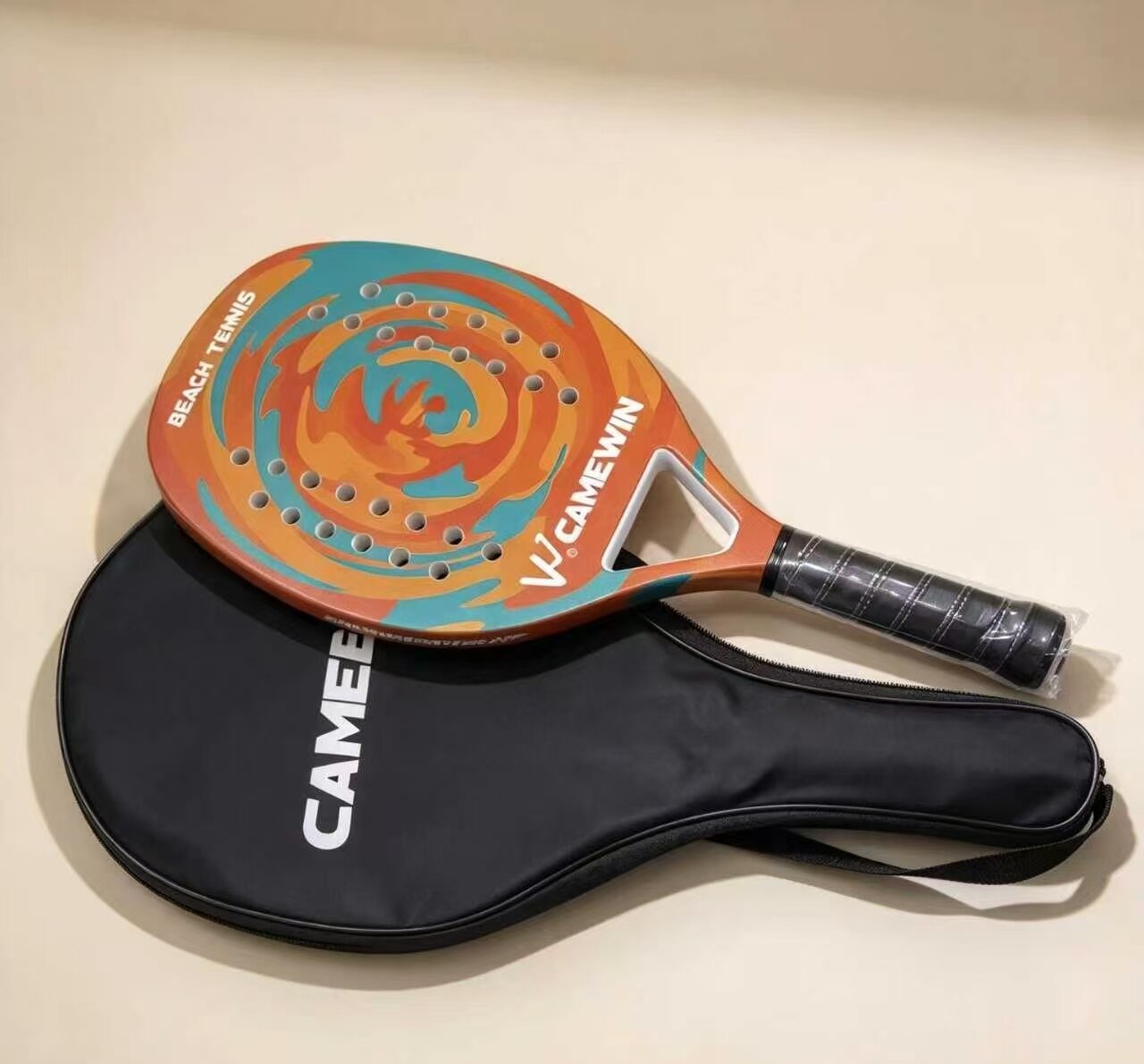 Vibrant Swirl Beach Tennis Racket
