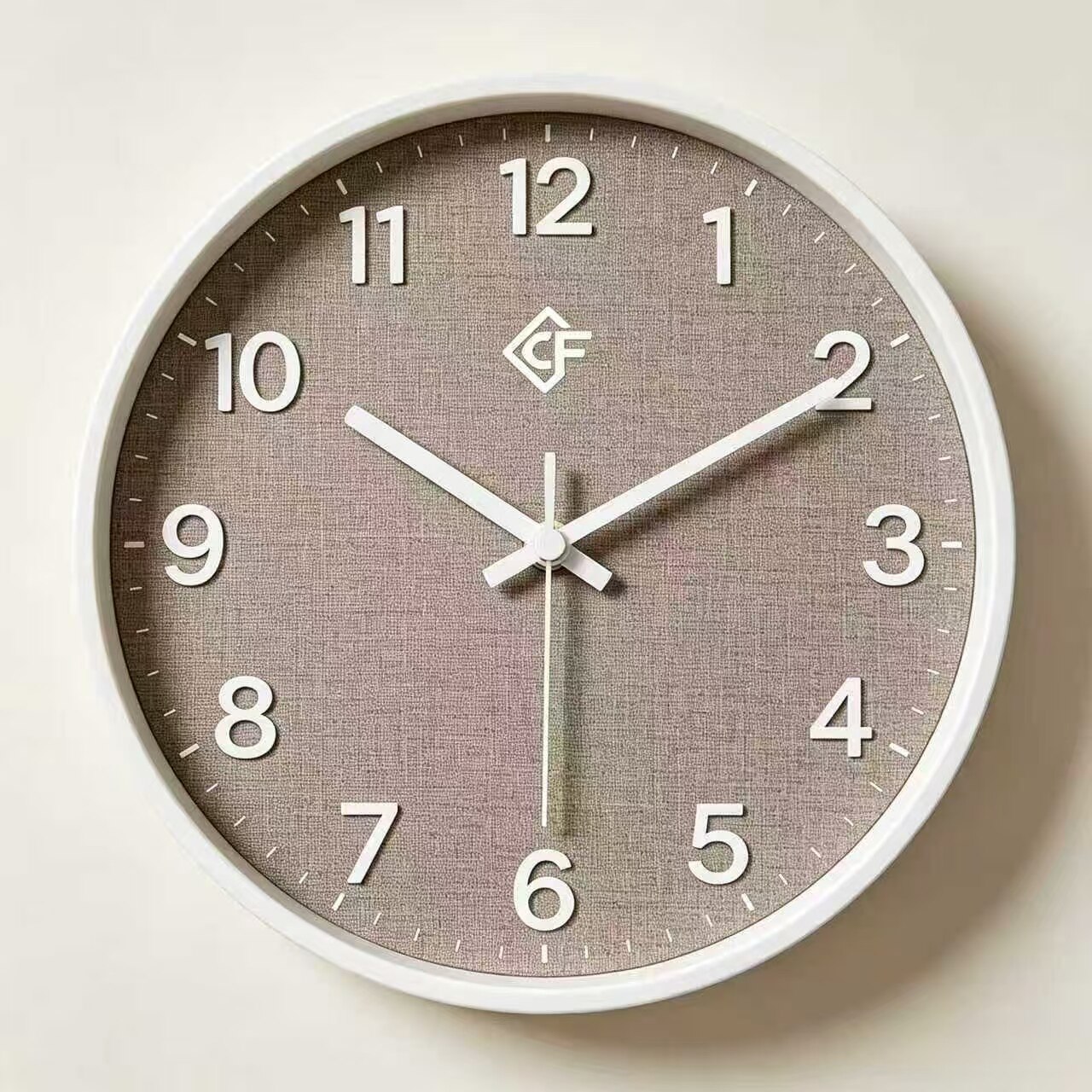 Modern Minimalist Fabric-Textured Silent Wall Clock