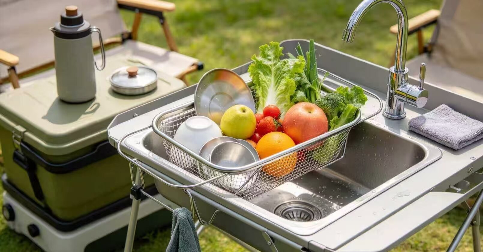 Silver Grid Double-Handle Rectangular Filter Basket 4
