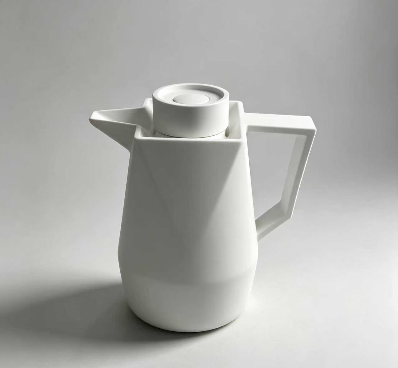 Minimalist White Geometric Press Dispenser