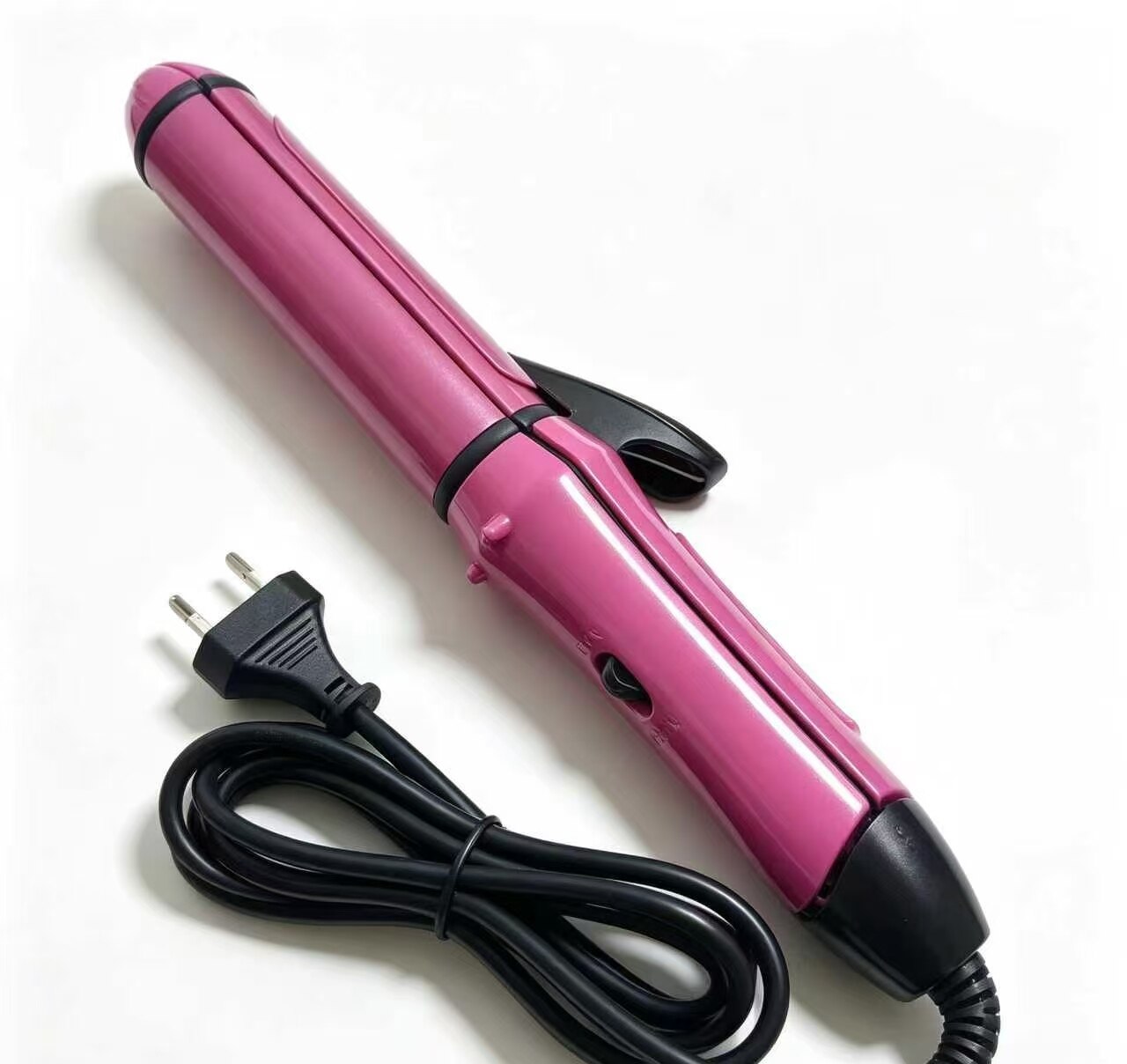 Rose Pink Metallic Wired Curling Iron