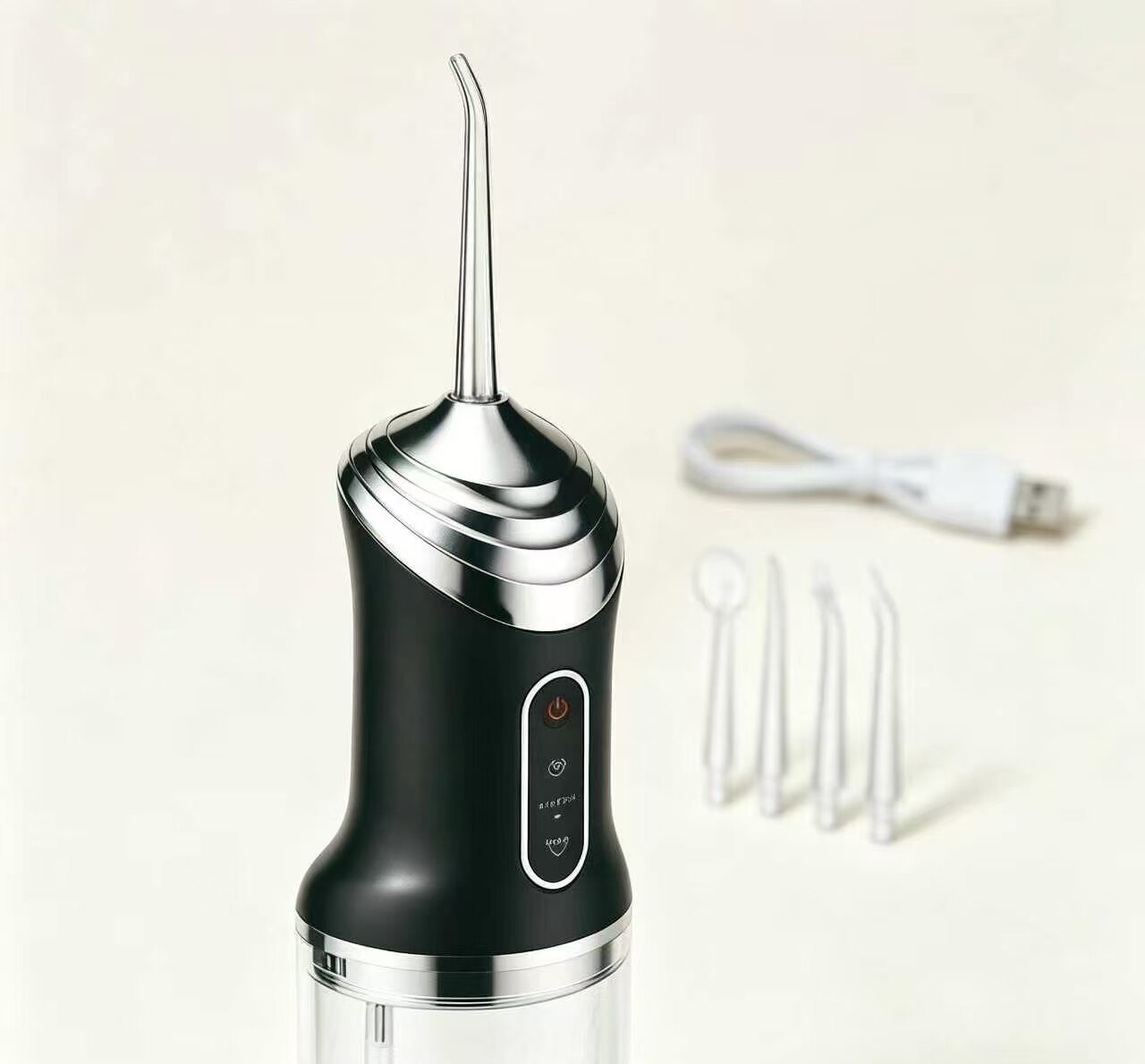 Black & Silver Smart Clean Water Flosser 5