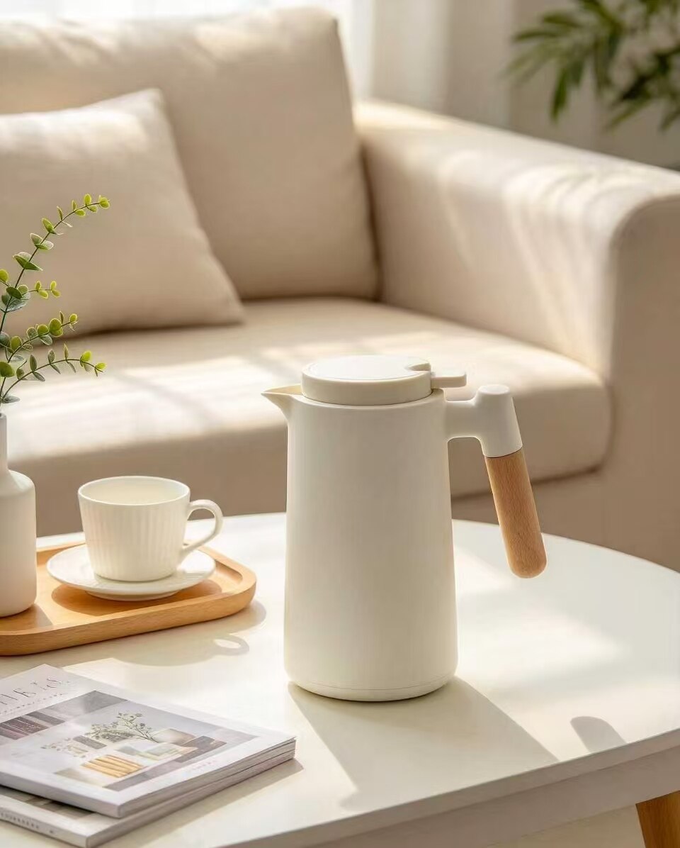 Cloud White Wood Grain Press Pot 2