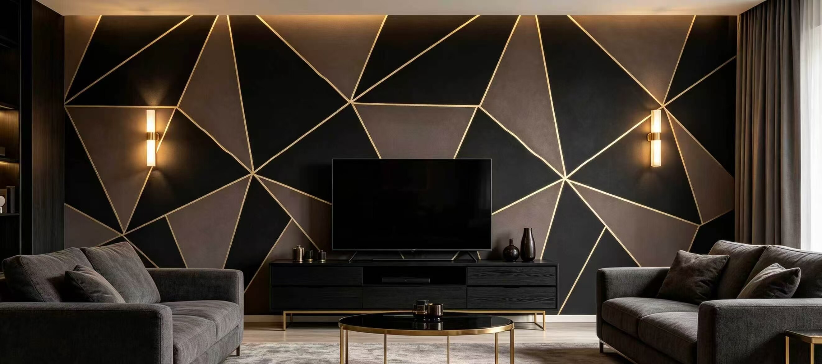 Premium Black Gold Edge Wall Sticker 2