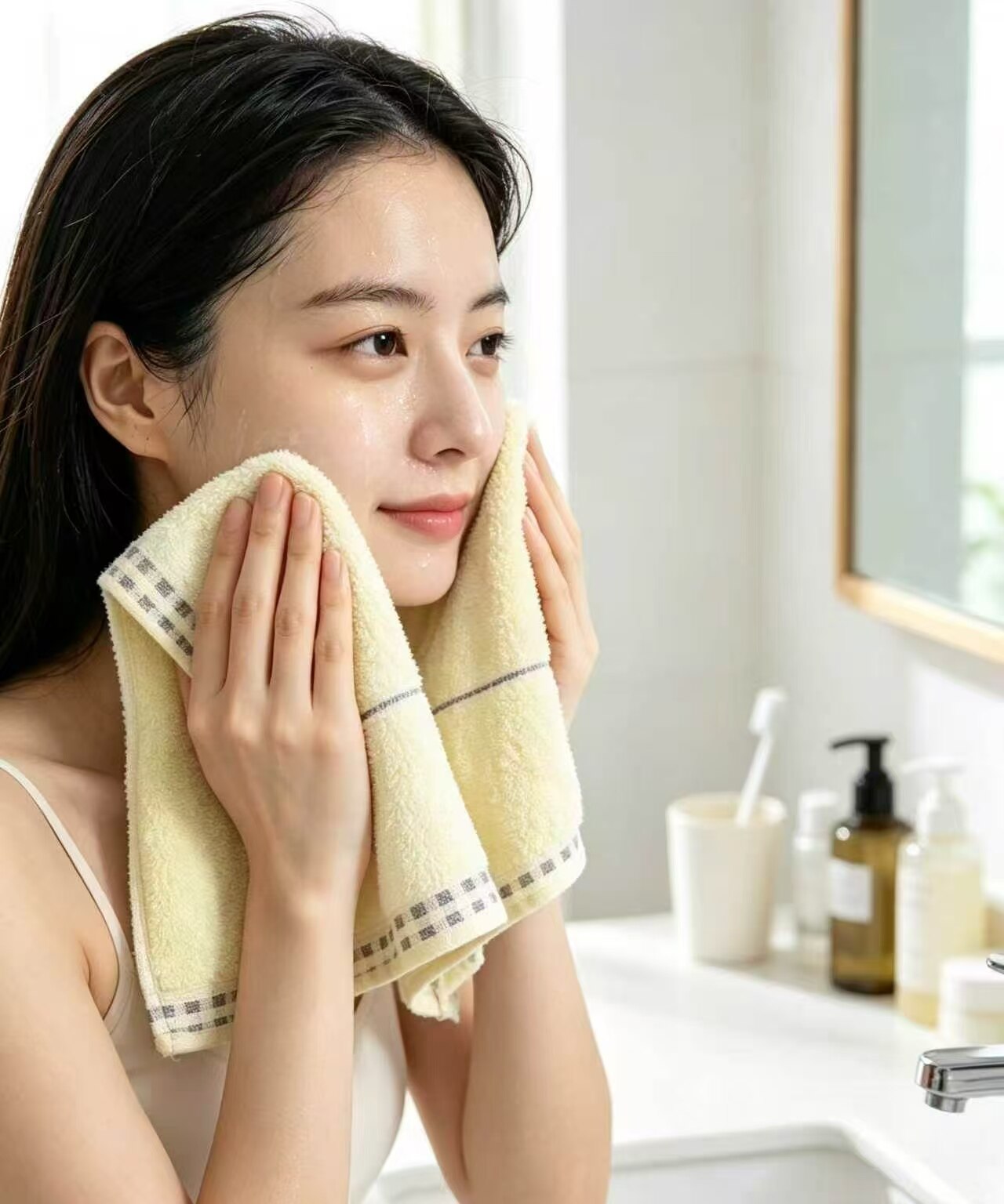 Fresh Checkered Satin Stripe Towel 5