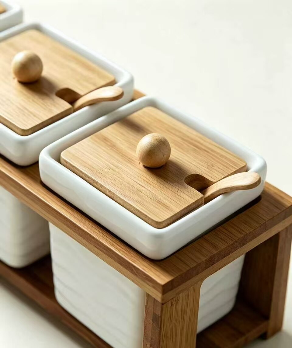 Yaci Textured Ceramic Canister Set 4