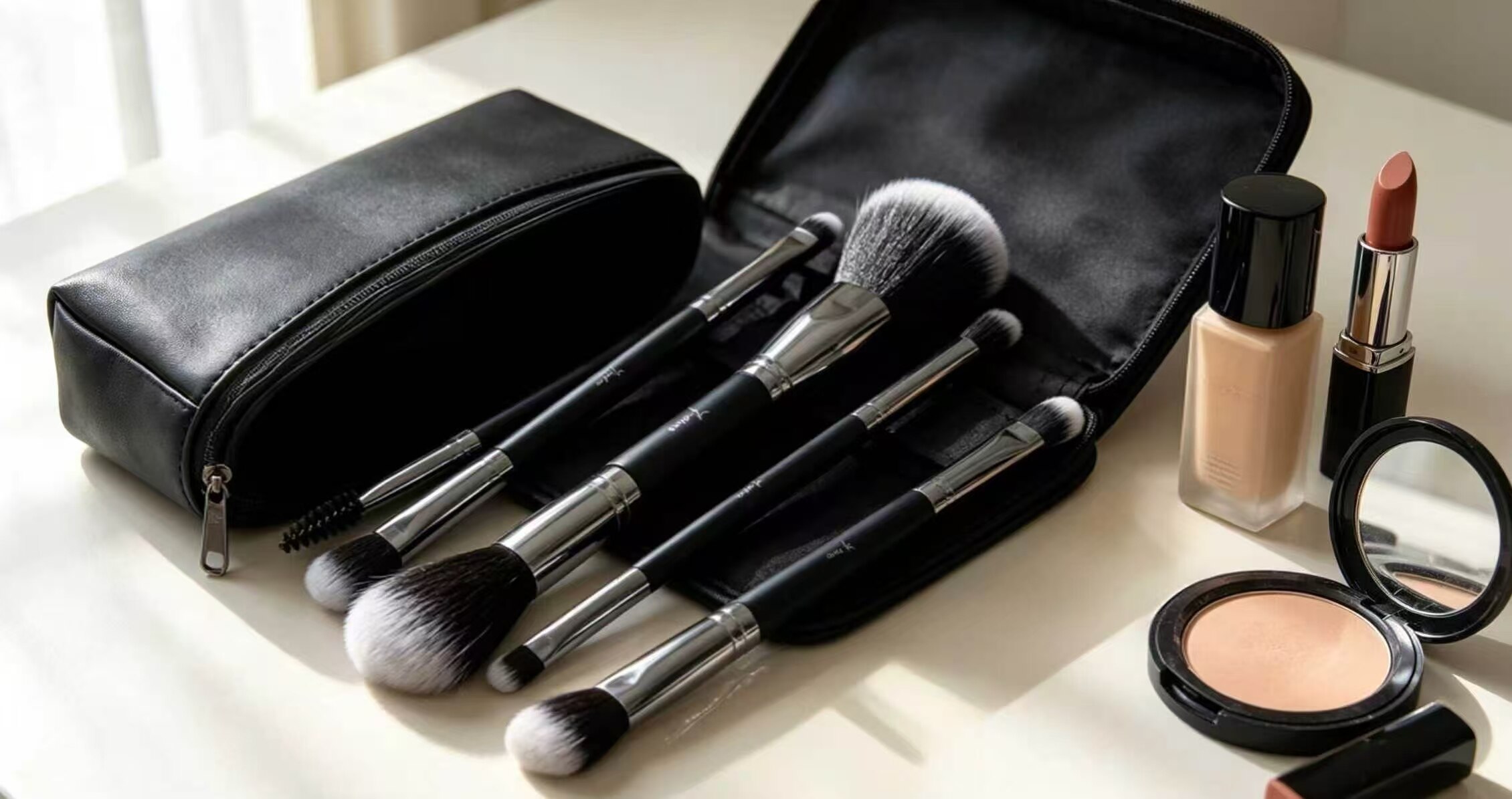 Portable Dual-Ended 5-Piece Makeup Brush Set 3