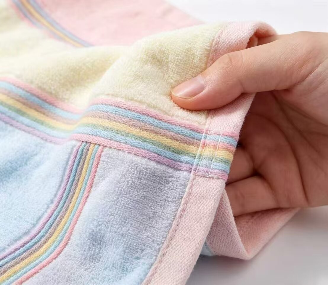 Polyester-Cotton Blend Rainbow Satin Stripe Towel 4