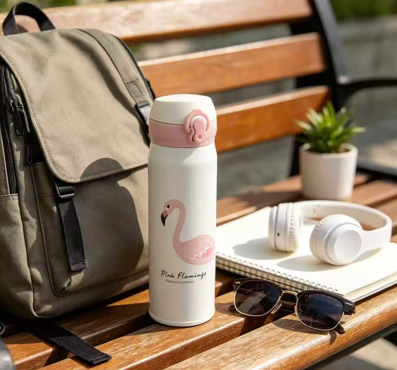 Pink Feather Flame Bird Insulated Cup 4