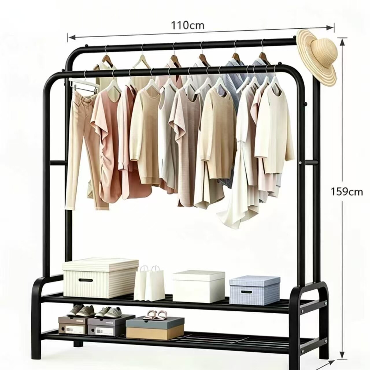 Industrial Style Double-Layer Storage Rack 5