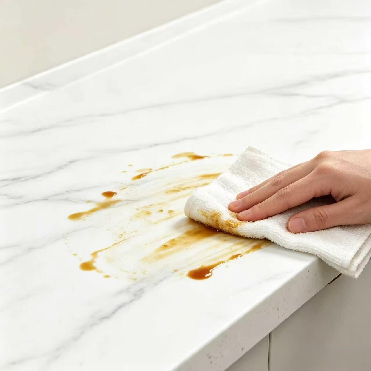 Marble-pattern kitchen anti-grease renewal sticker 5