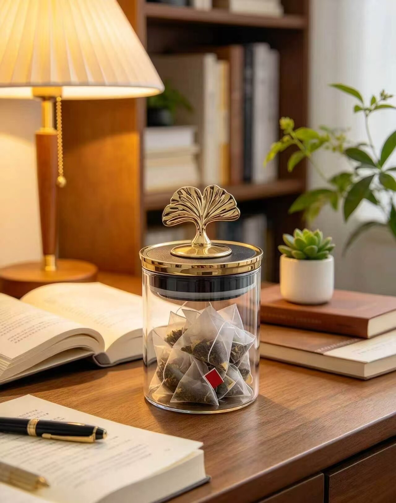 Ginkgo Leaf Storage Jar 2