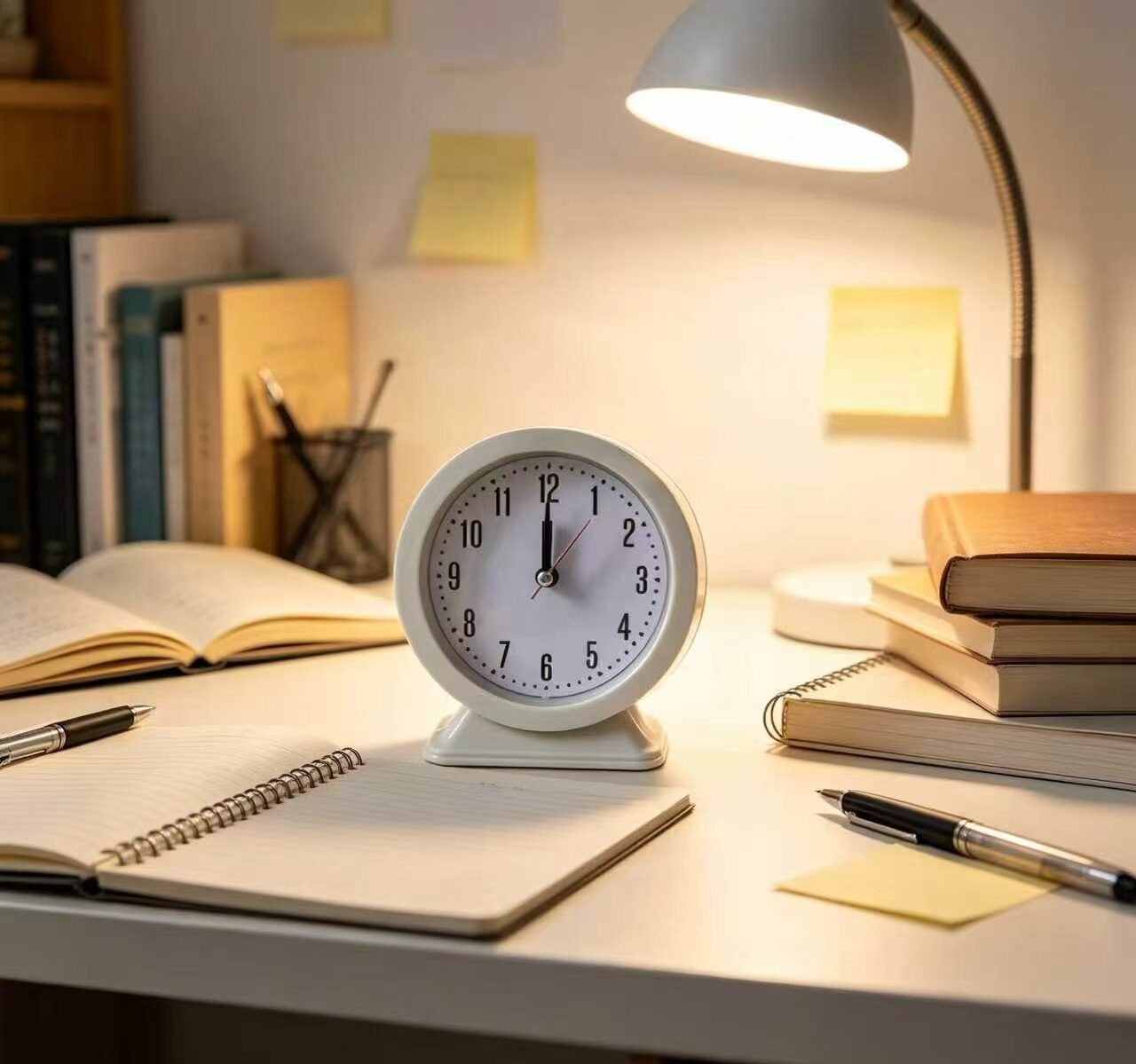 Plain White Trapezoidal Clock 2