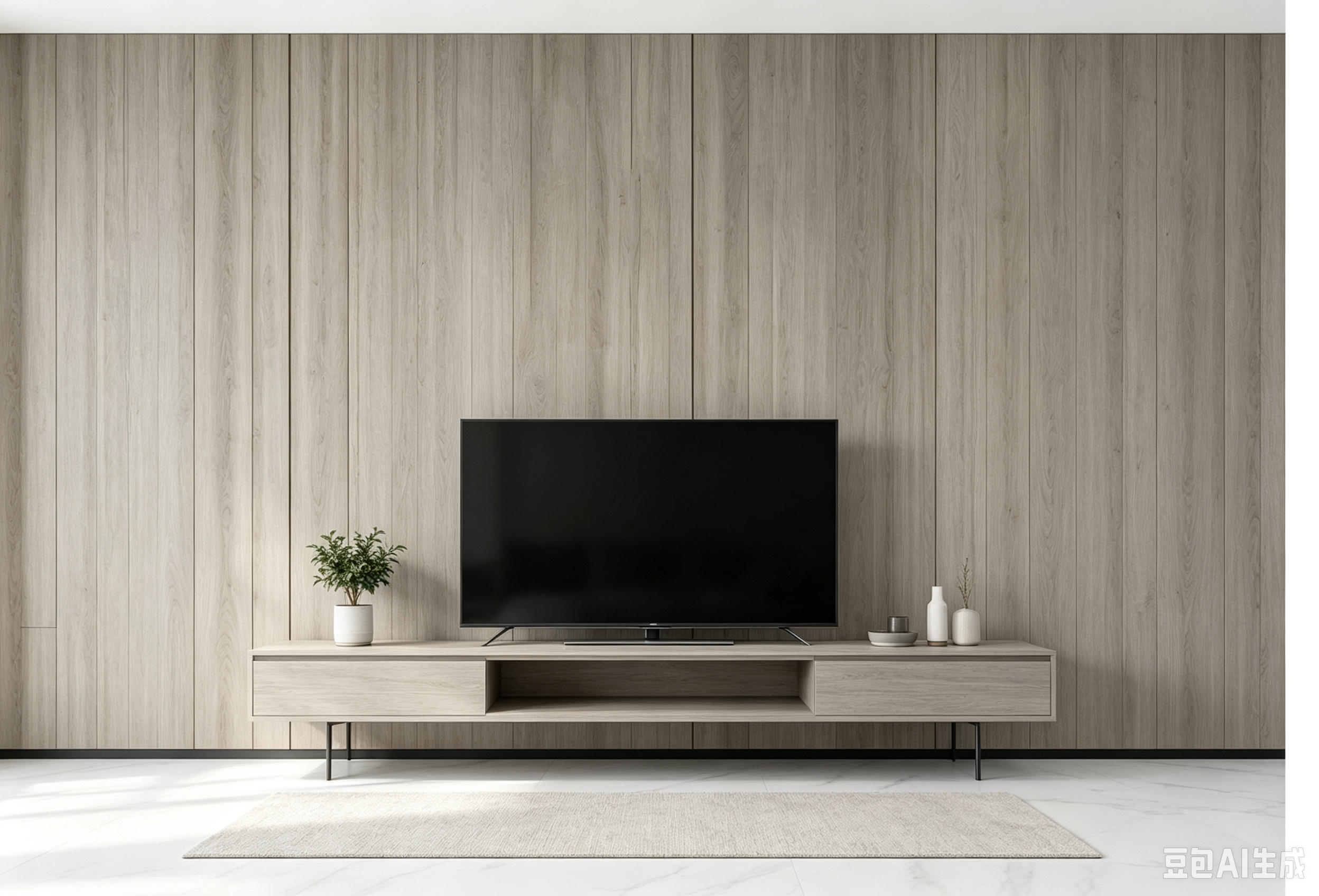 Gray Oak Straight-Grain Wall Decal 2