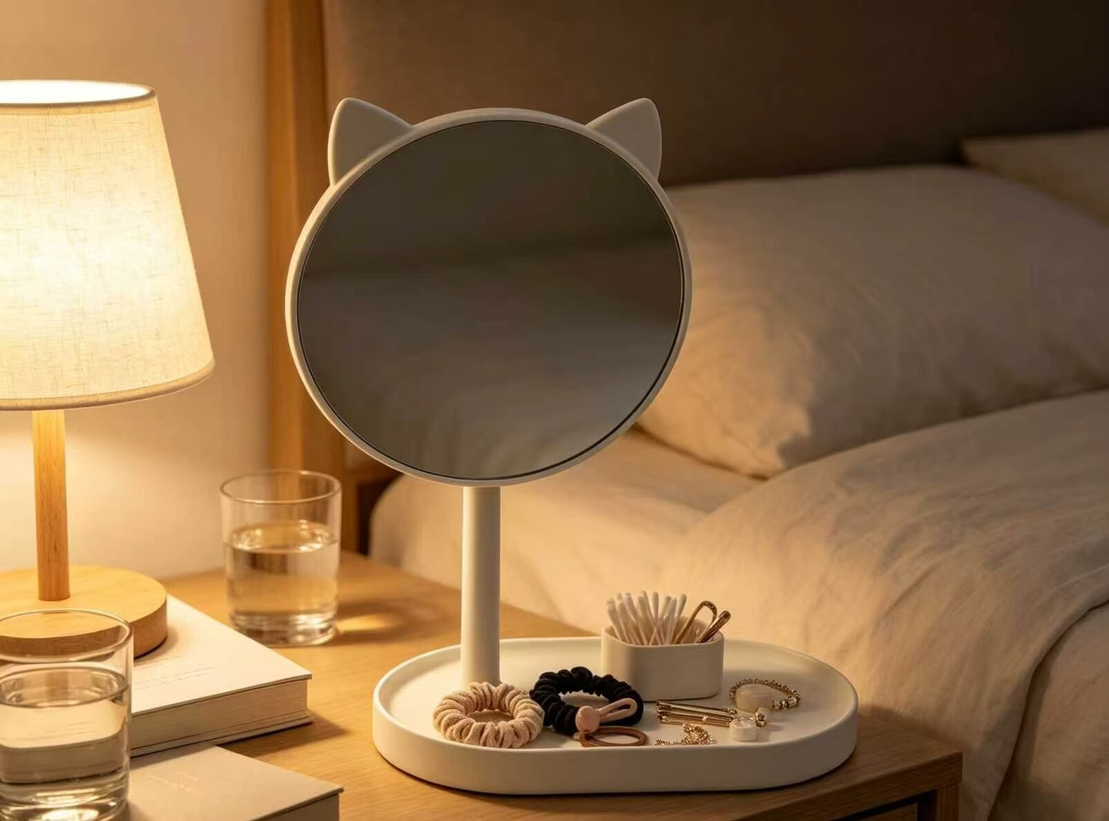 White Cat Ear Makeup Mirror 2