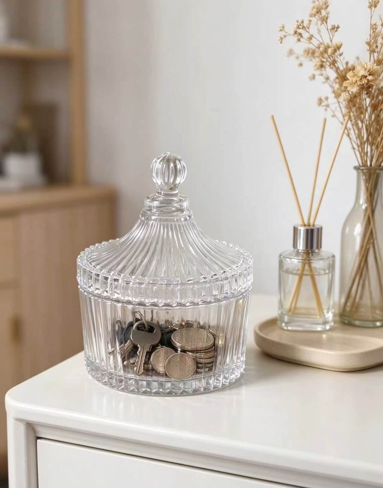 Faceted Glass Jar 3