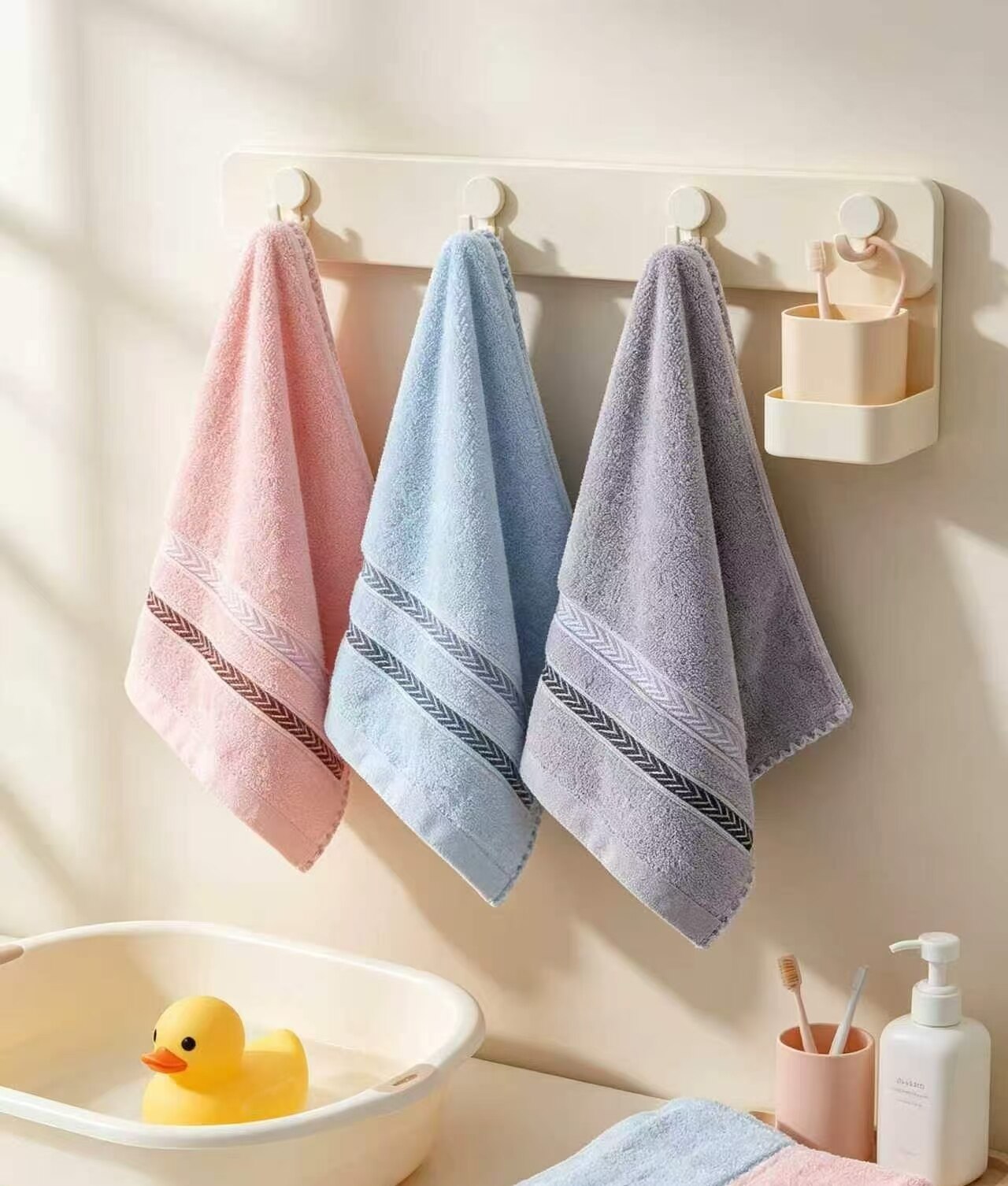 Macaron Wheat-Weave Satin Towel 2
