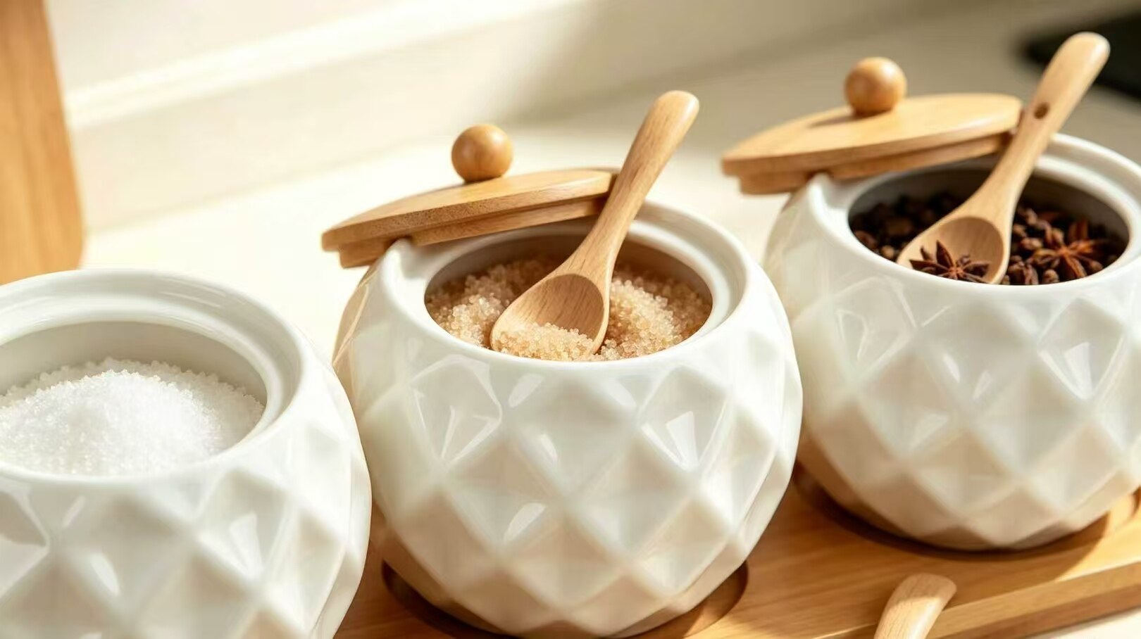 Star Diamond Pattern Spice Jar Set of 3 4