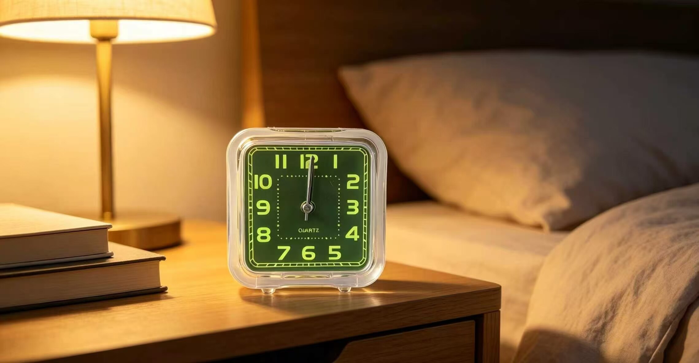 Crystal Green Square Quartz Clock 3