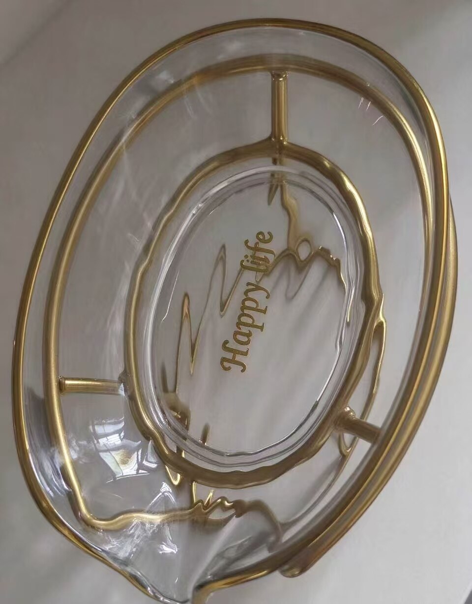 Gold Branch Ruffled Glass Soap Dish 5