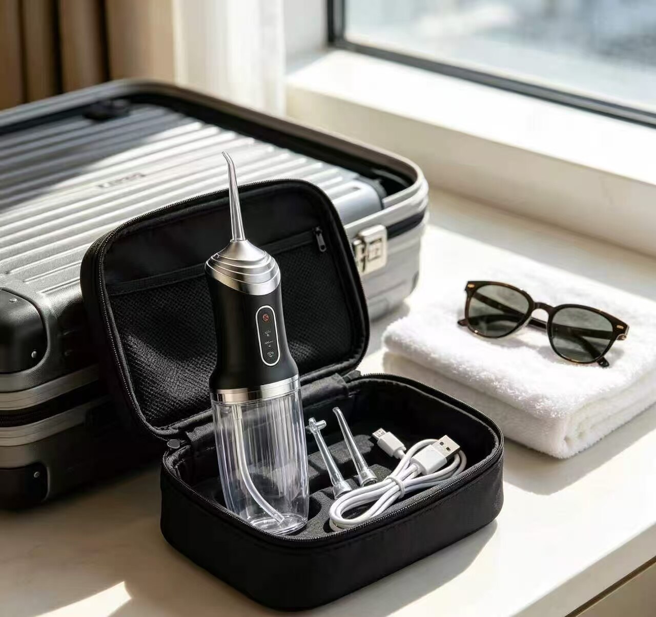 Black & Silver SmartClean Water Flosser 2