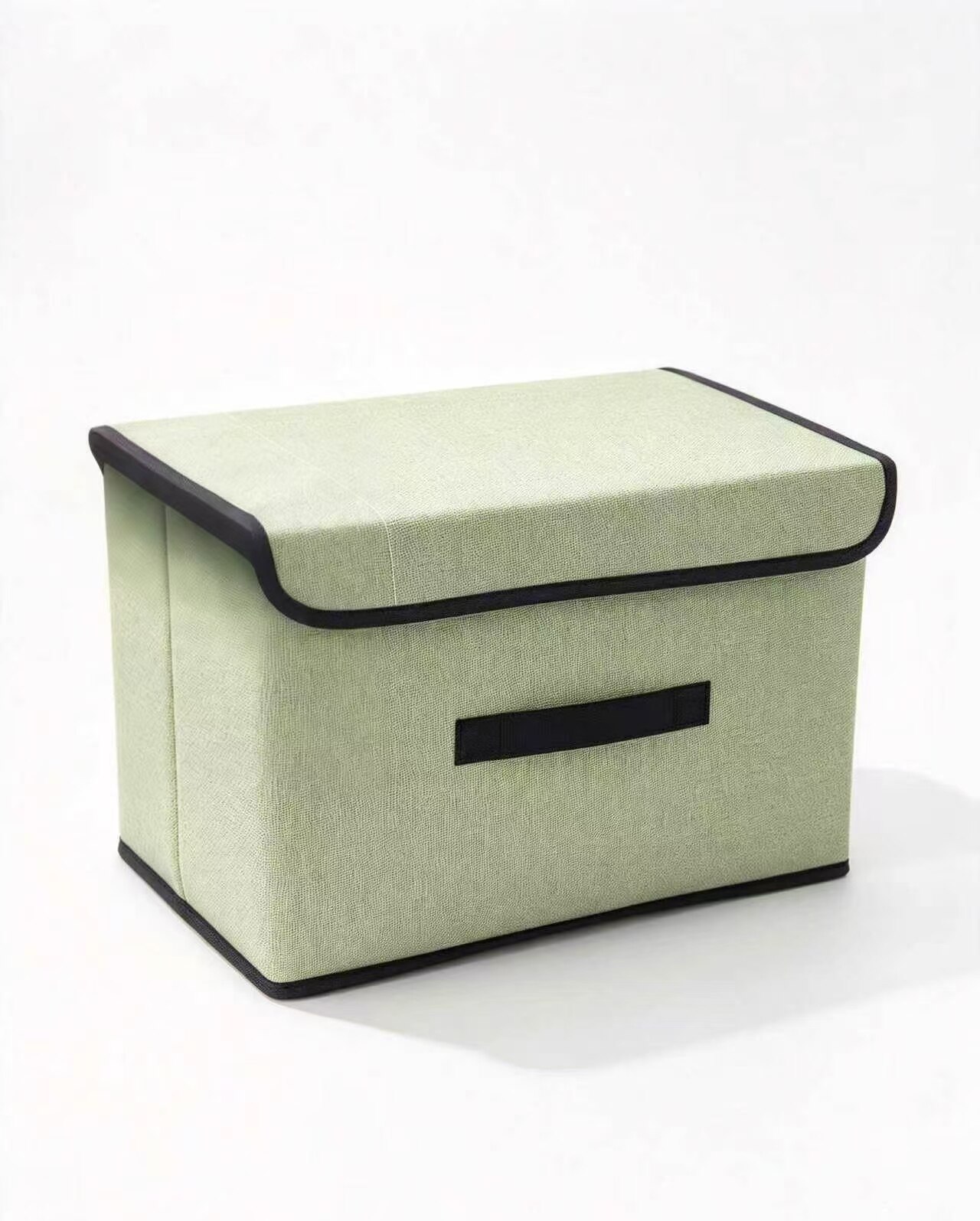 Light Green Linen Foldable Storage Box