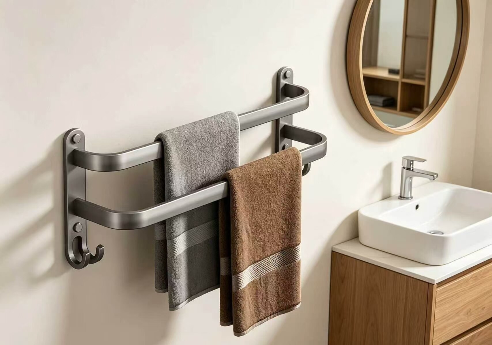 Two-tone High/Low Double-Tier Hanging Rack 2
